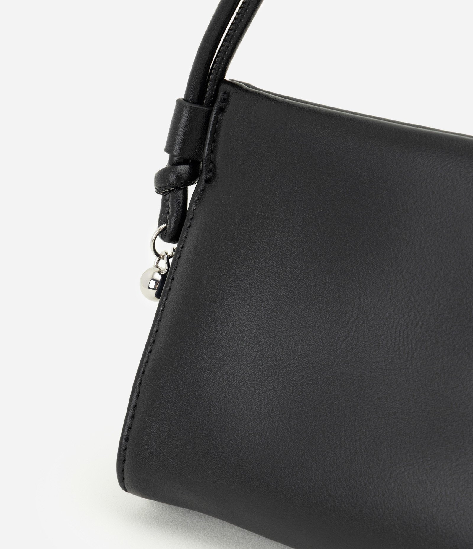 Bolsa Bowling Pequena em PU com Estrutura Maleável Preto 6