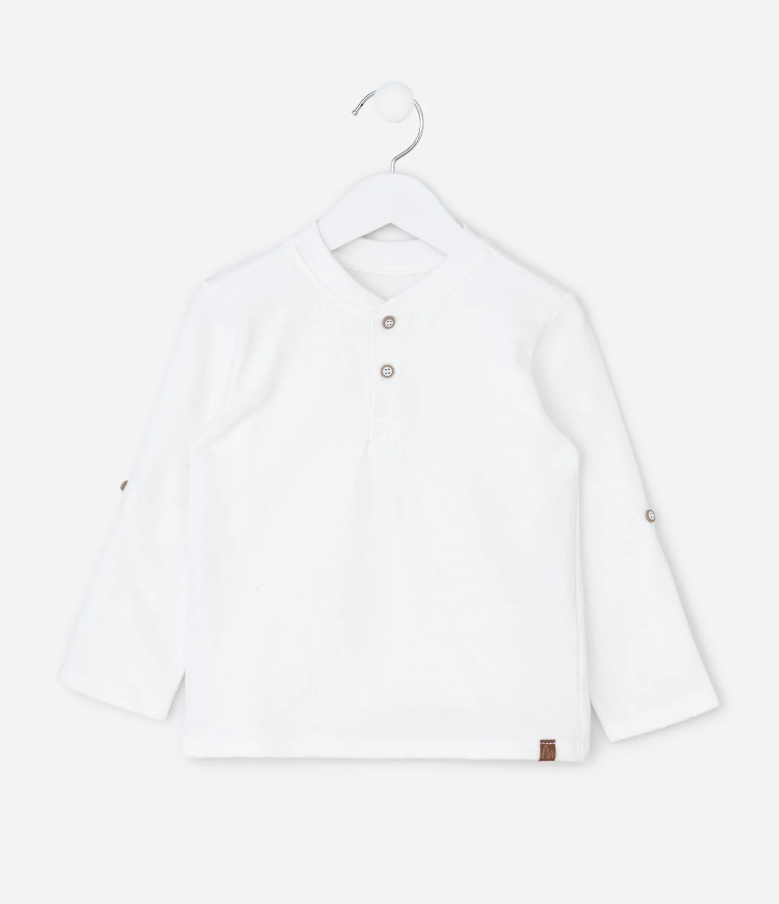 Camiseta Infantil Texturizada com Detalhe Martingale – Tam 1 a 5/6 Anos Branco 1