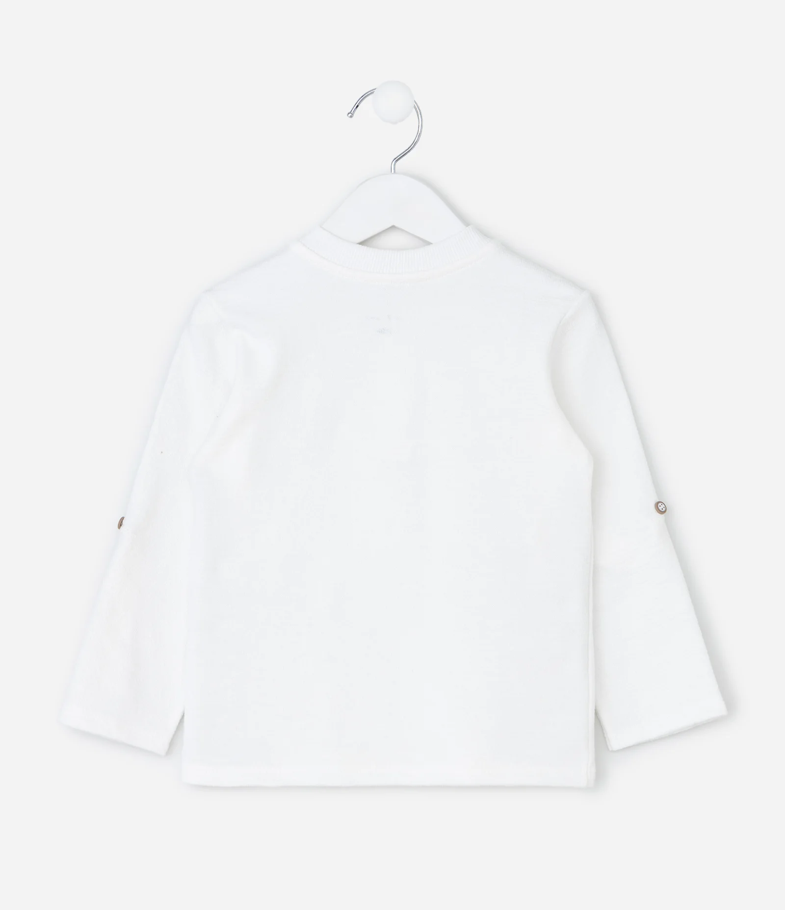 Camiseta Infantil Texturizada com Detalhe Martingale – Tam 1 a 5/6 Anos Branco 2
