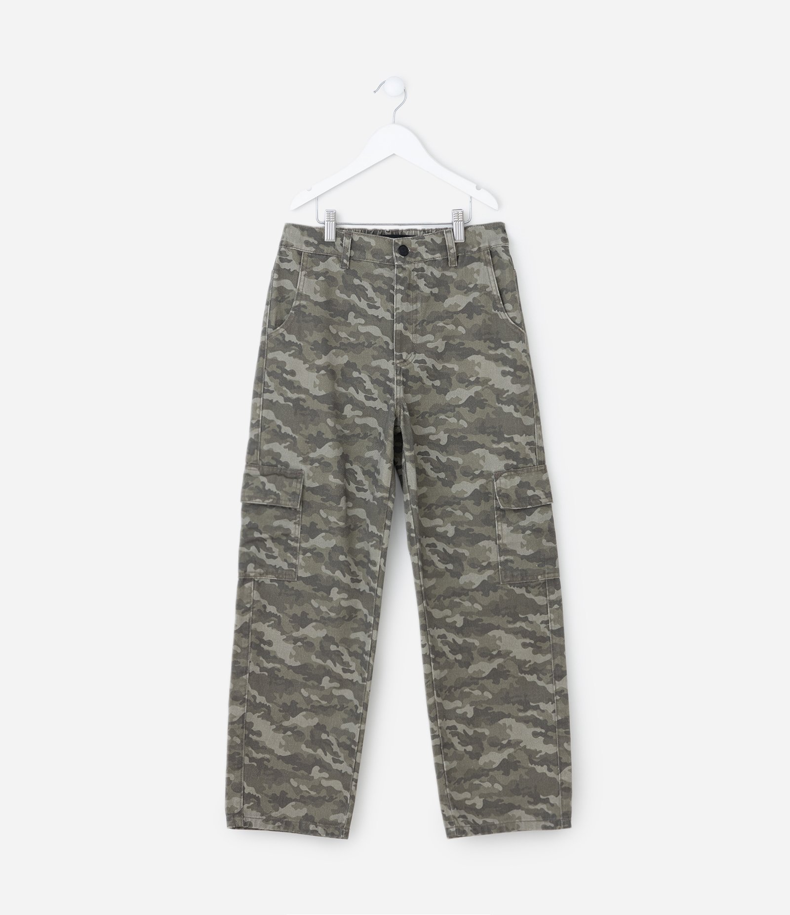 Calça Infantil Baggy com Estampa Camuflada – Tam 7 a 16 Anos Verde militar 1