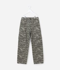 Calça Infantil Baggy com Estampa Camuflada – Tam 7 a 16 Anos