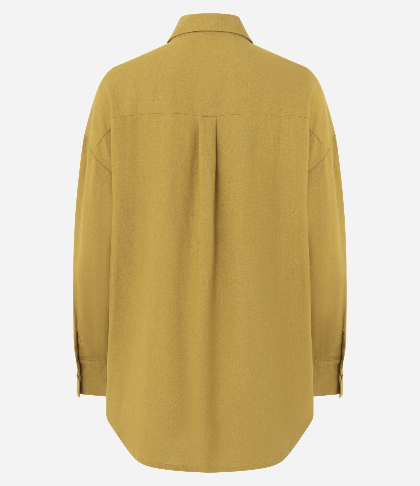 Camisa Alongada Manga Longa em Viscolinho Amarelo 6