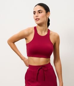 Top Nadador com Decote Halter e Bojo Removível