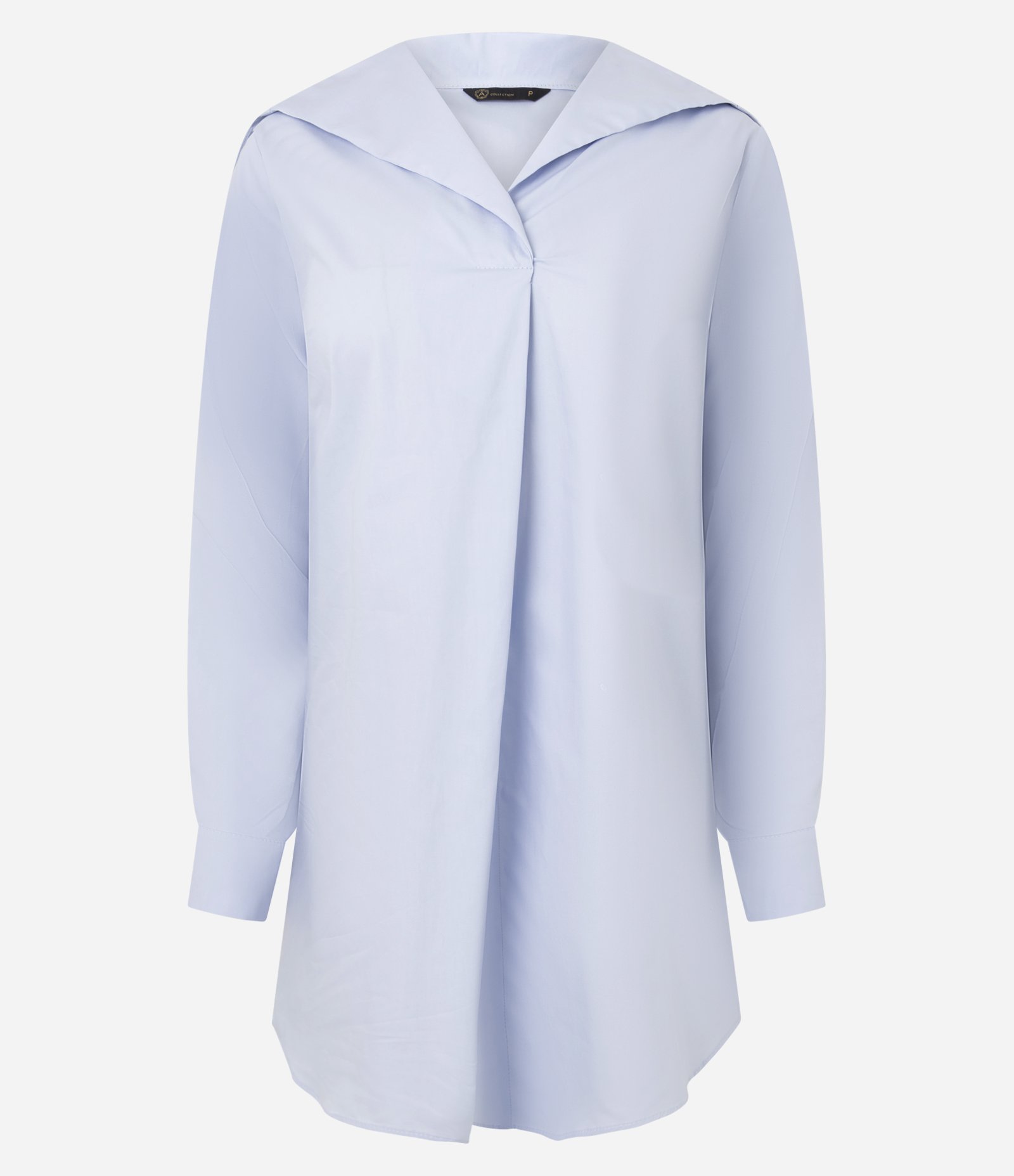 Vestido Curto com Manga Longa e Gola Marinheiro Azul 1