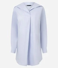 Vestido Curto com Manga Longa e Gola Marinheiro