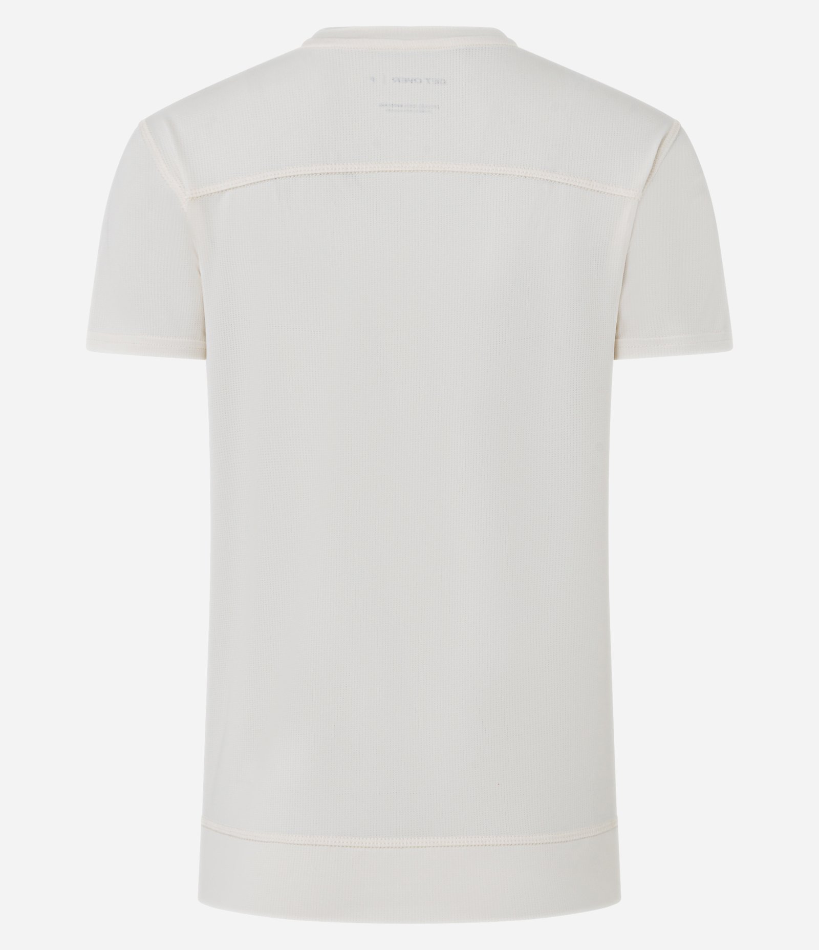 Camiseta Esportiva em Microfibra Furadinha com Barra Mullet Off White 7