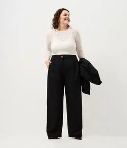 Calça Alfaiatada Reta Curve & Plus Size