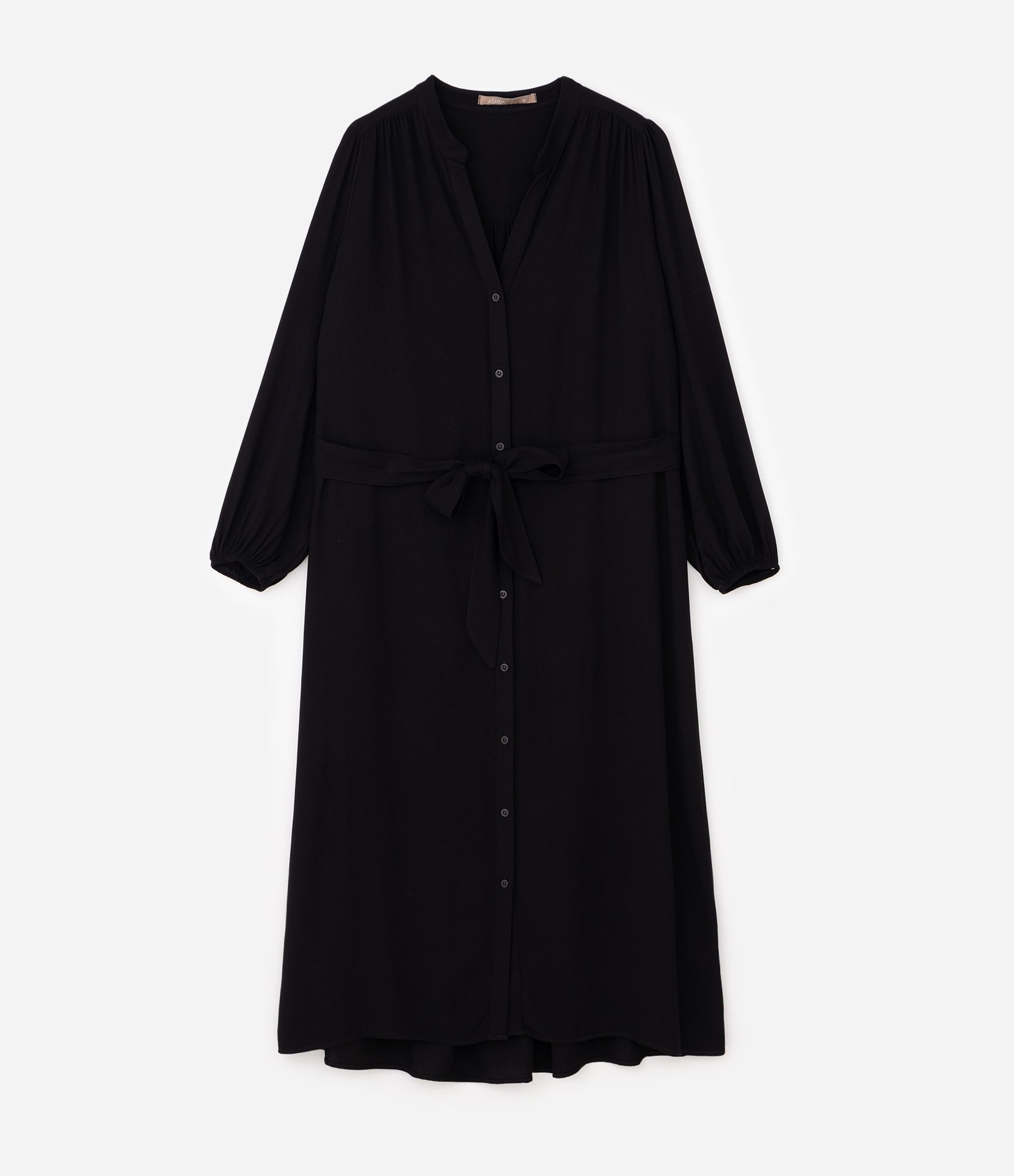 Vestido Midi Chemise com Cinto Faixa Curve & Plus Size Preto 5