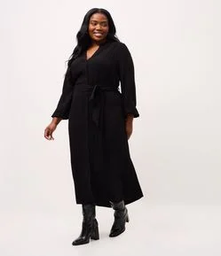 Vestido Midi Chemise com Cinto Faixa Curve & Plus Size