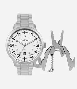 Kit Relógio Analógico Condor em Aço CO2115MYT K4K