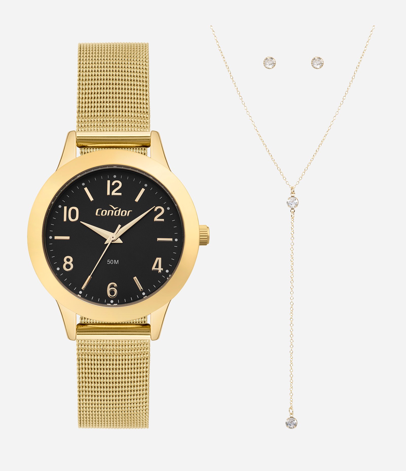Kit Relógio Analógico Condor em Aço CO2035NLJ K4P Dourado 2