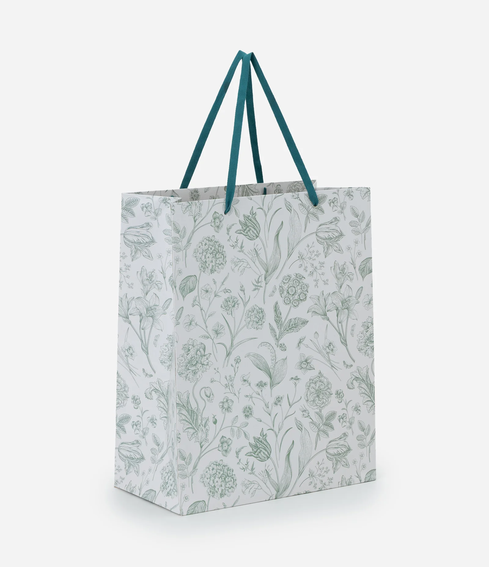 Embalagem de Presente Média com Estampa Floral Verde 1