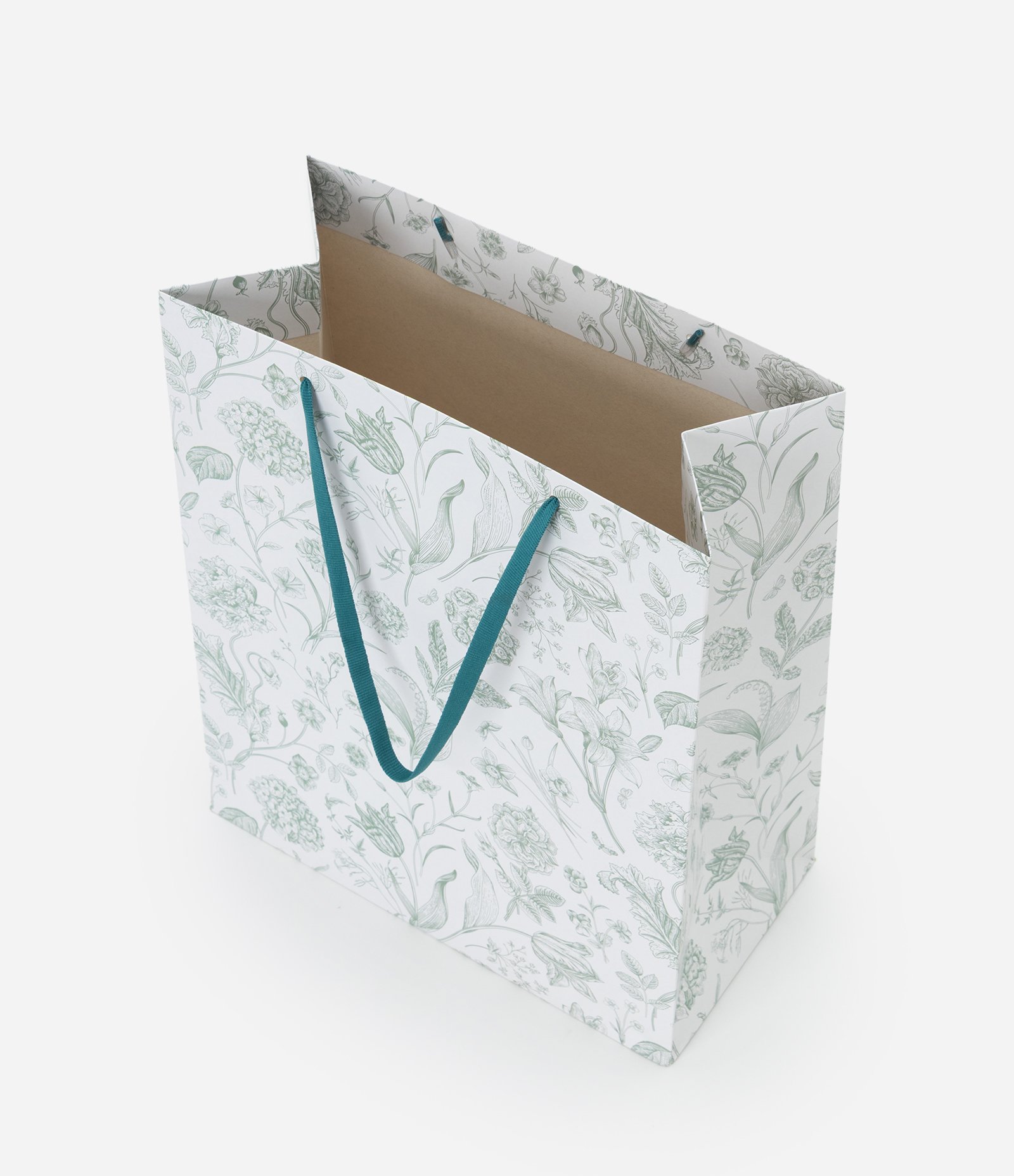 Embalagem de Presente Média com Estampa Floral Verde 3