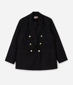 Blazer Alfaiatado com Botões Dourados Curve & Plus Size
