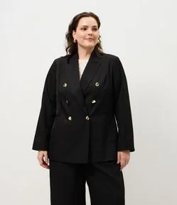 Blazer Alfaiatado com Botões Dourados Curve & Plus Size