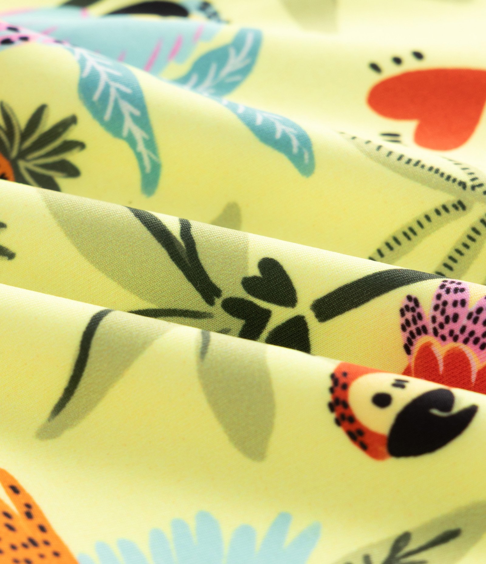 Maiô Infantil Manga Longa com Estampa Tropical Araras – Tam 5 a 14 Anos Amarelo 3