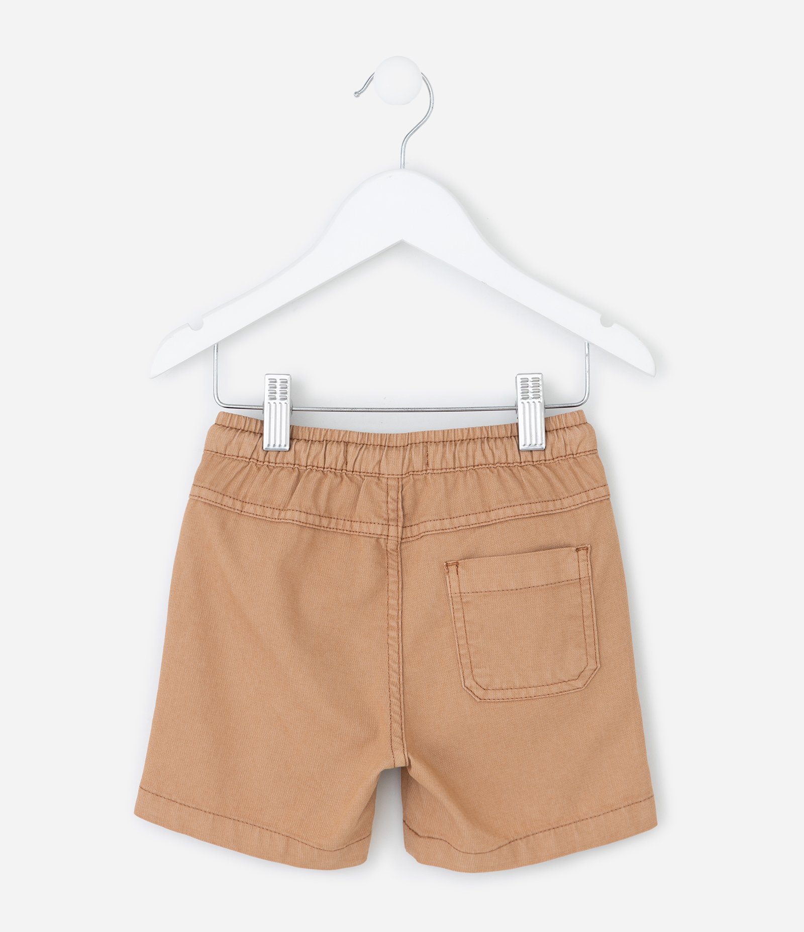 Bermuda Infantil em Sarja Cotelê com Cós Elástico – Tam 1 a 6 Anos Bege 2