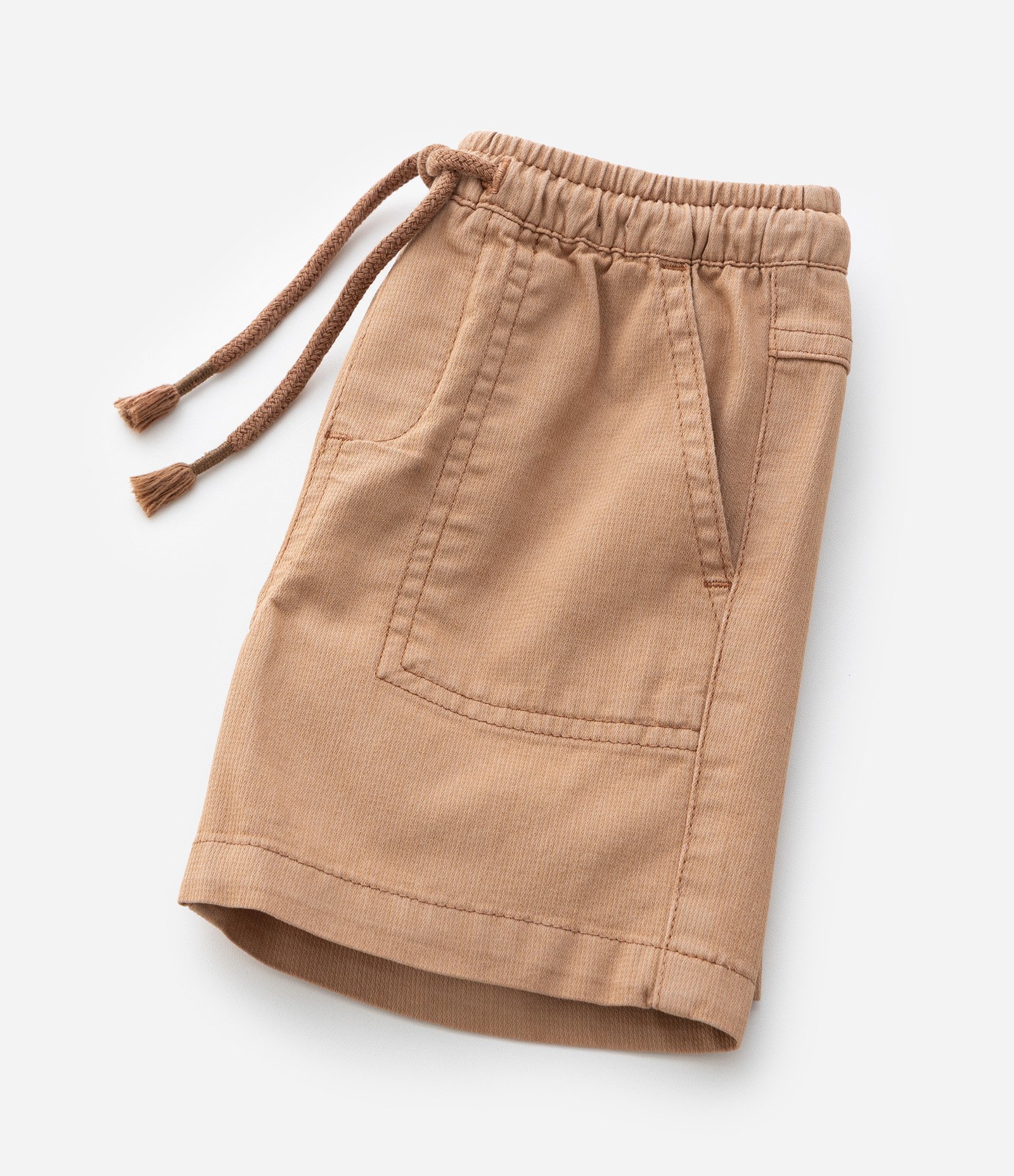 Bermuda Infantil em Sarja Cotelê com Cós Elástico – Tam 1 a 6 Anos Bege 4