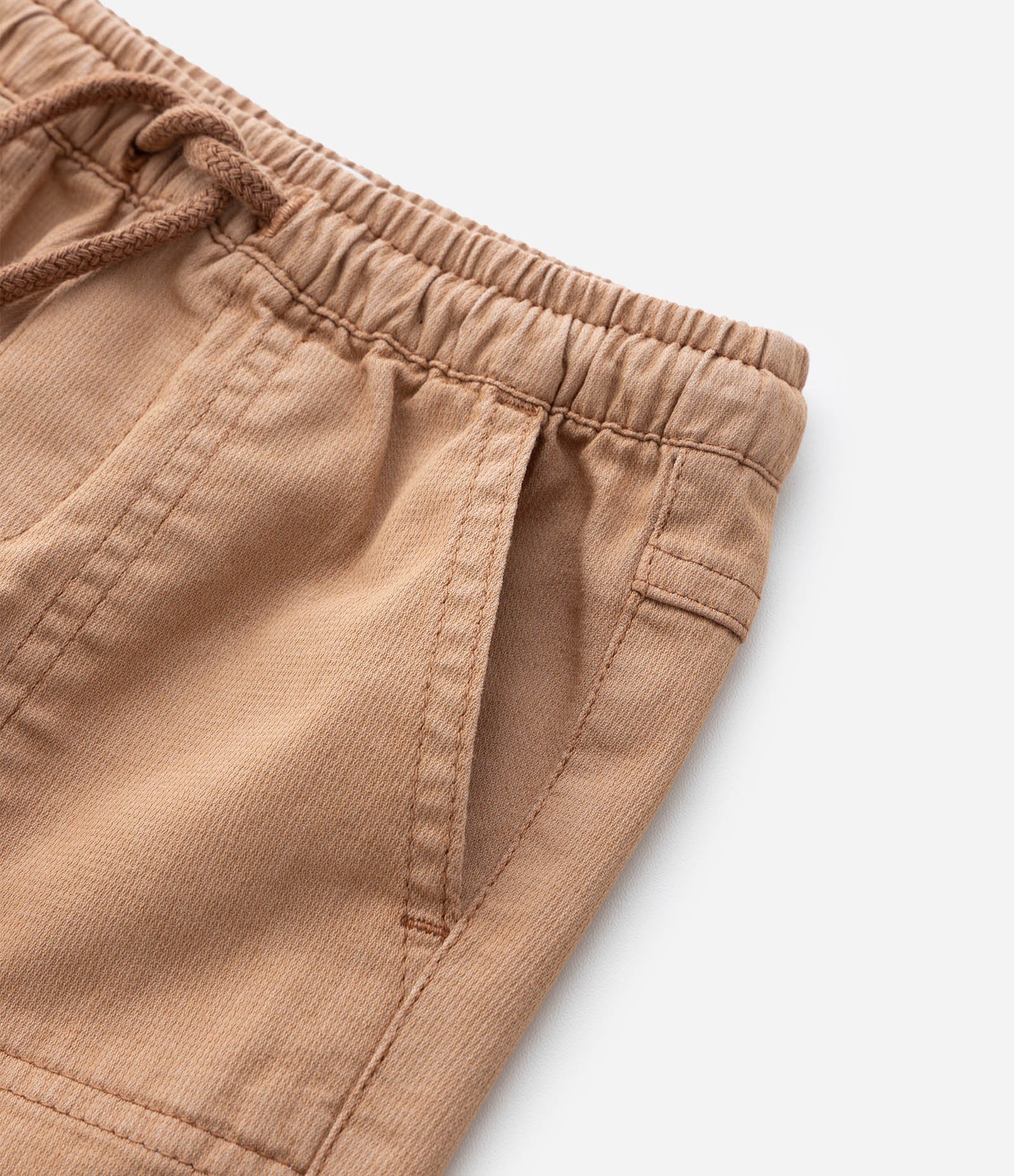 Bermuda Infantil em Sarja Cotelê com Cós Elástico – Tam 1 a 6 Anos Bege 5