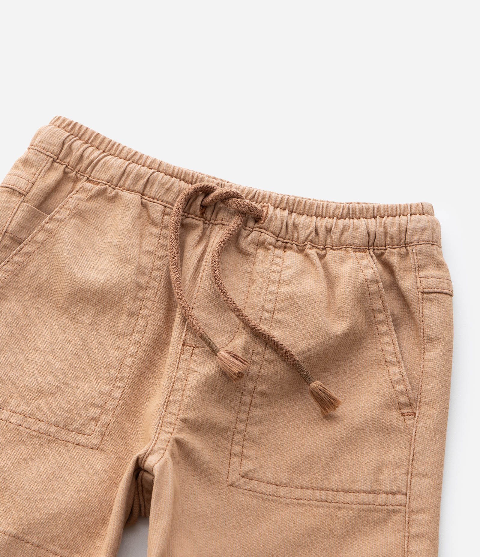 Bermuda Infantil em Sarja Cotelê com Cós Elástico – Tam 1 a 6 Anos Bege 7