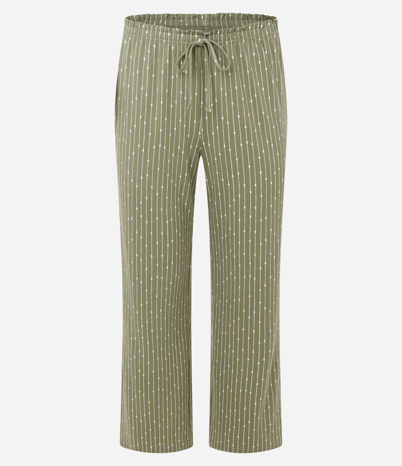 Pijama Longo em Peach Touch com Estampa Listrada Verde 4