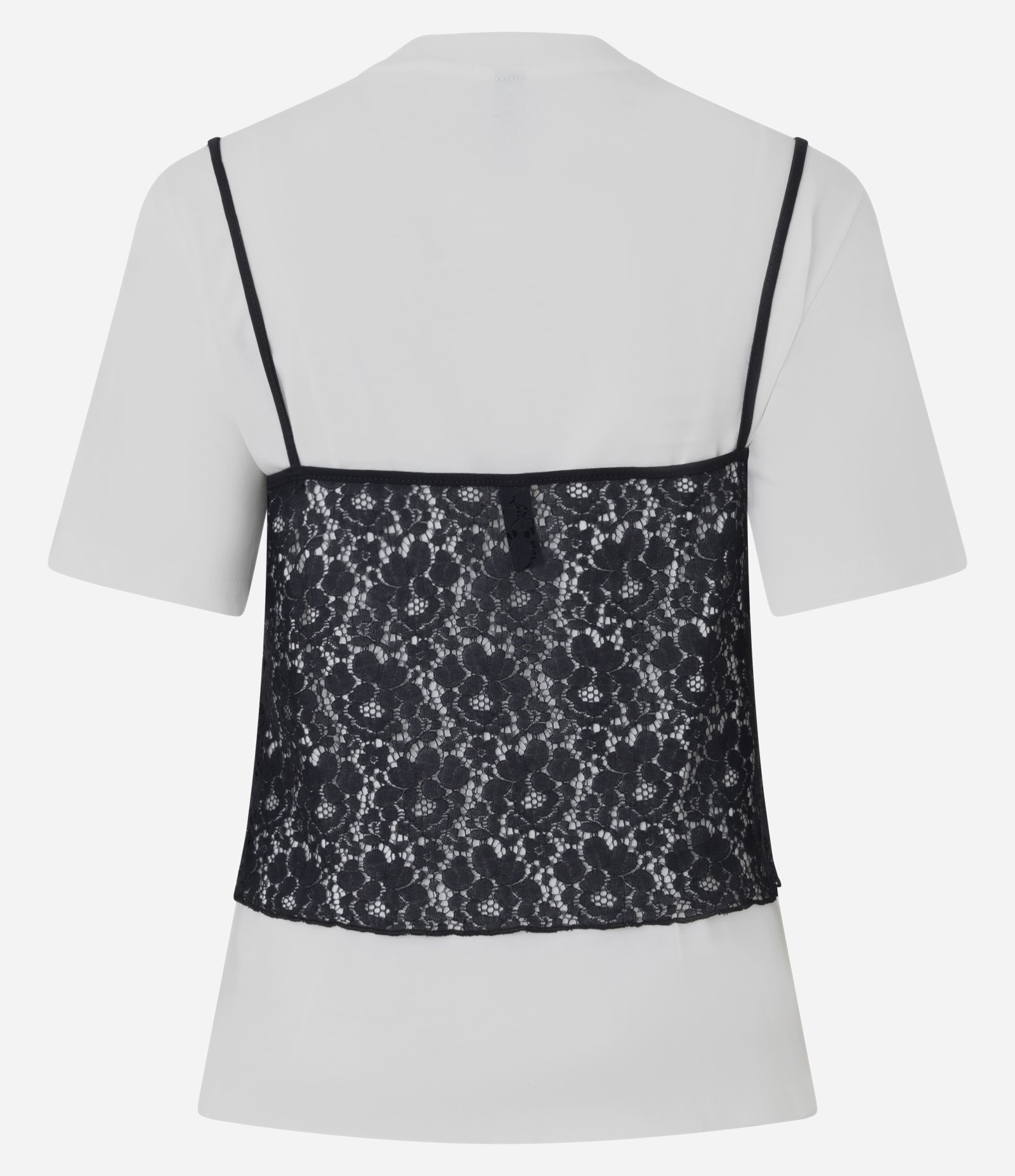 Blusa em Algodão com Regata de Renda Sobreposta Branco 3