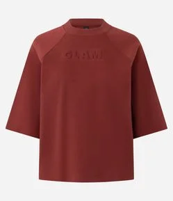 Camiseta Manga Raglan com Lettering Glam em Relevo