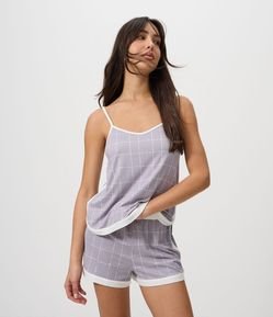 Pijama Short Doll Regular com Toque Suave e Estampa Geométrica