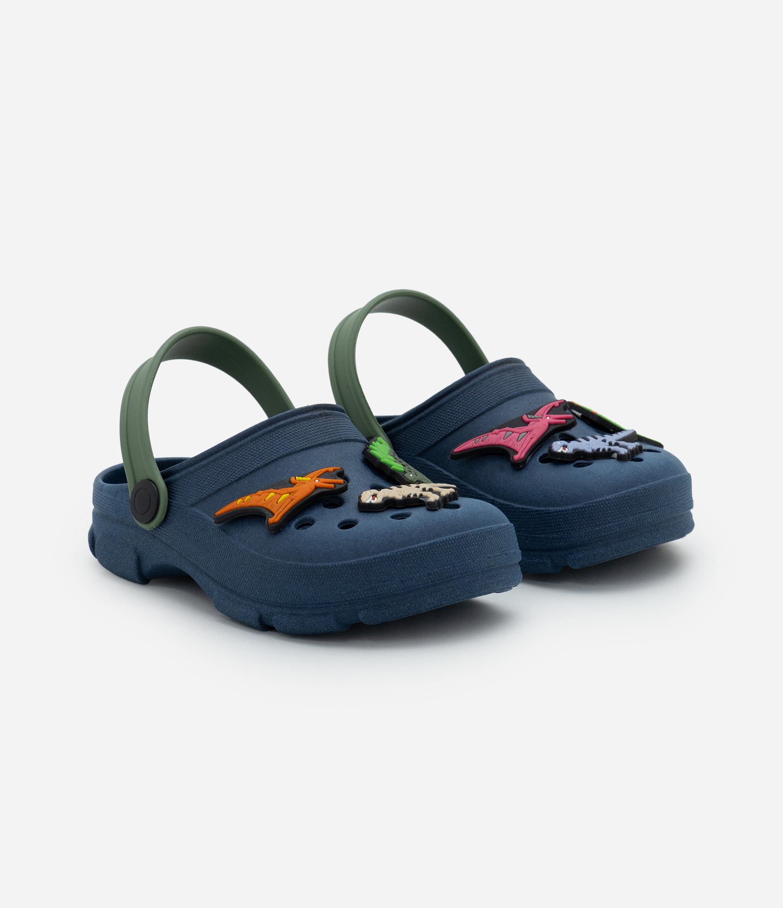 Sandália Infantil Babuche com Apliques Dinossauros – Tam 19 ao 26 Azul Marinho 1