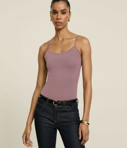 Blusa Básica em Poliamida com Alças Finas