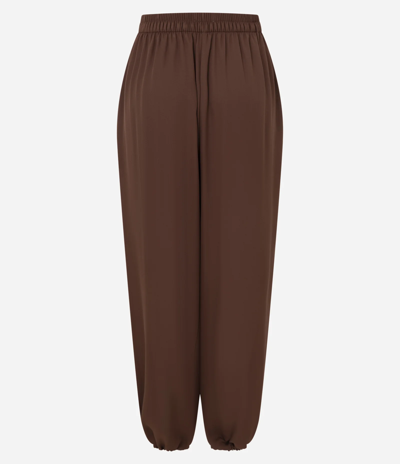 Calça Ballon com Transparência e Cós Elástico Marrom 2