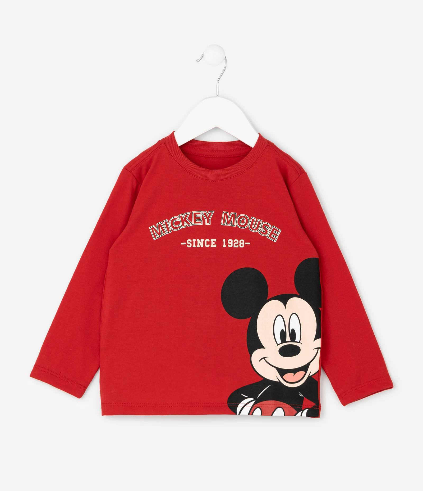 Camiseta Infantil com Estampa Mickey Mouse – Tam 1 a 6 Anos Vermelho 1