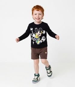 Camiseta Manga Longa Mickey Futebol - Tam 2 a 6 Anos