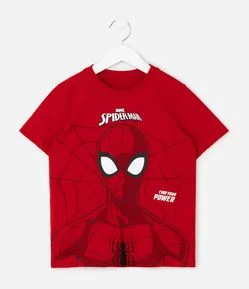 Camiseta Infantil com Estampa Homem-Aranha – Tam 4 a 12 Anos