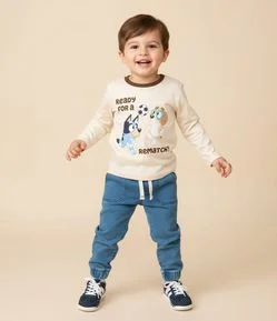 Camiseta Infantil com Estampa Bluey Futebol – Tam 2 a 6 Anos