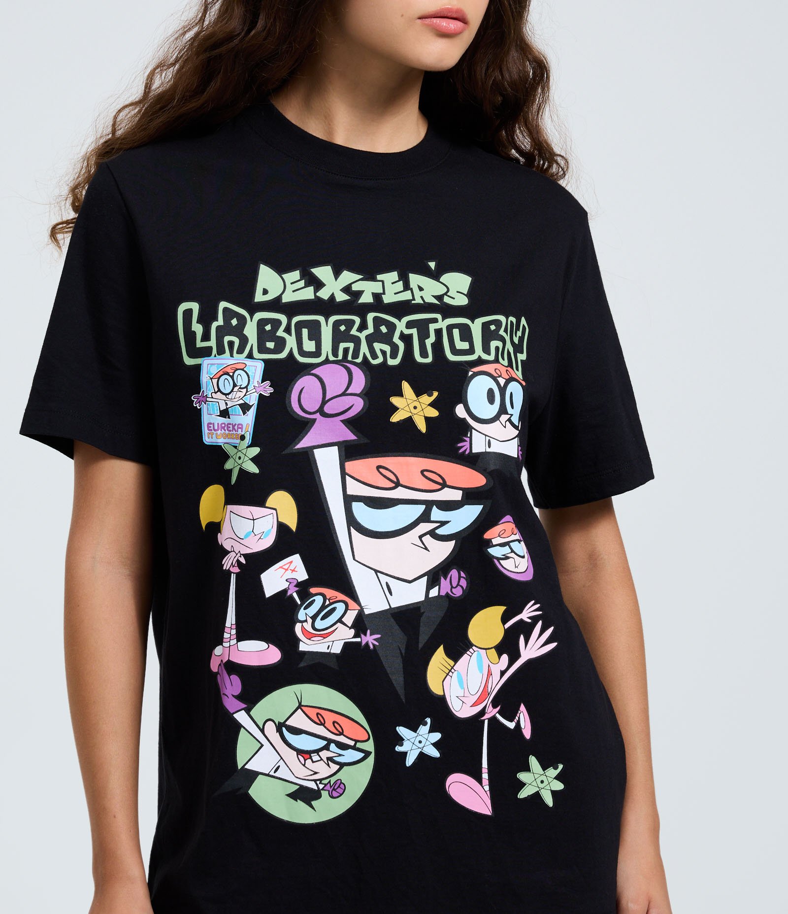Camiseta em Algodão com Estampa Laboratório de Dexter Preto 3
