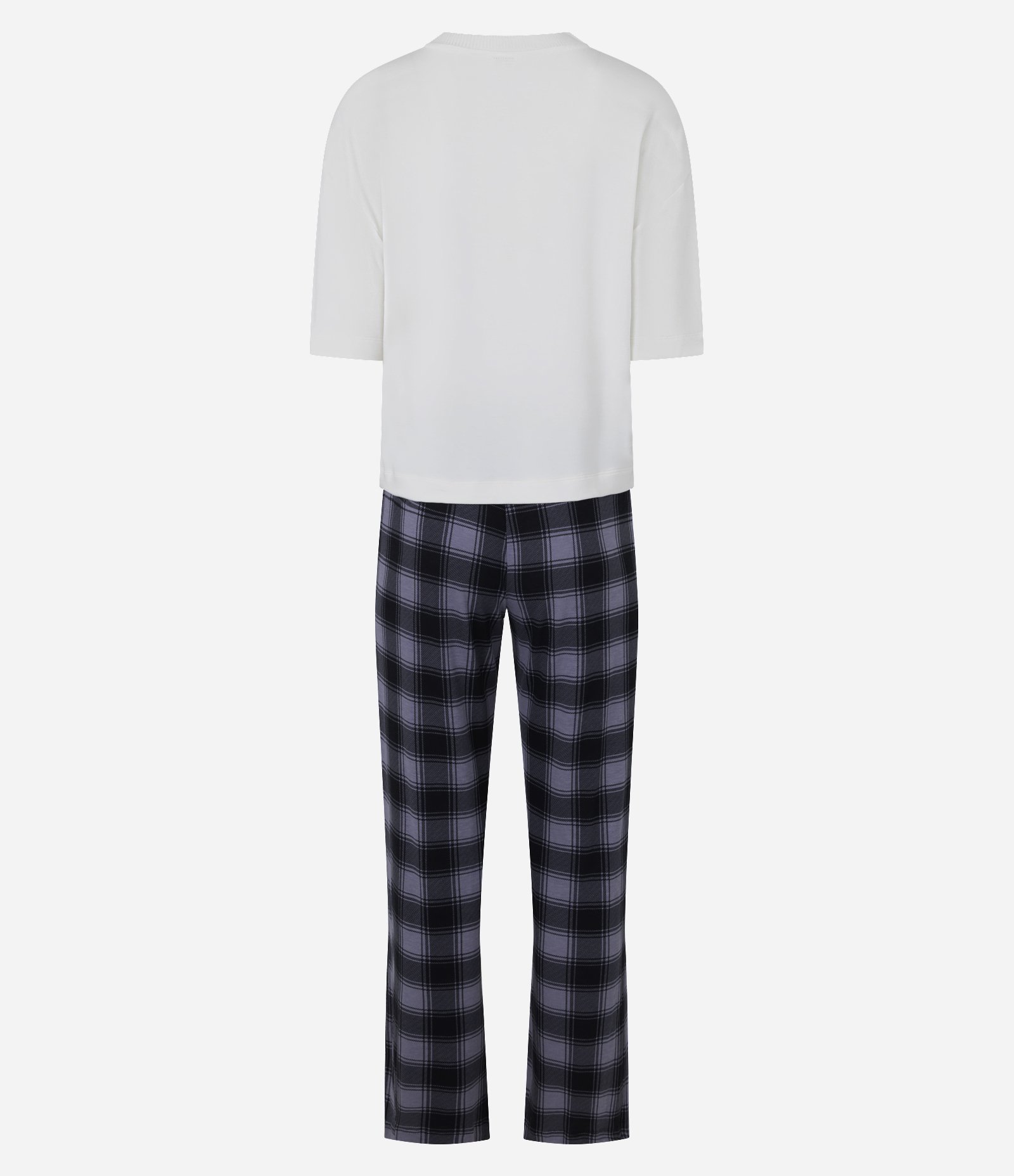 Pijama Longo em Moletinho com Estampa Coração Branco 3