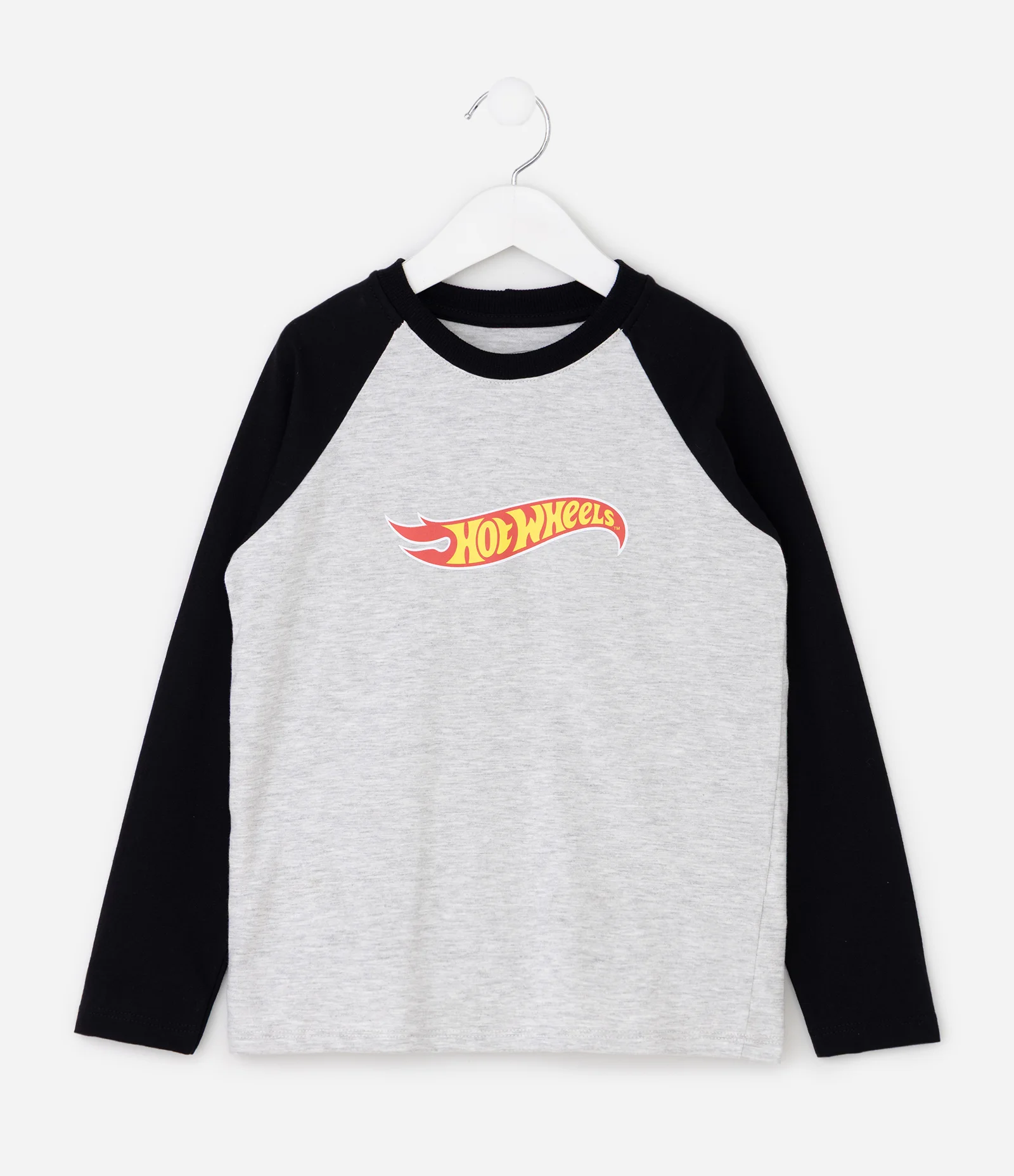 Camiseta Infantil com Lettering Hot Wheels – Tam 4 a 12 Anos Cinza/Preto 2
