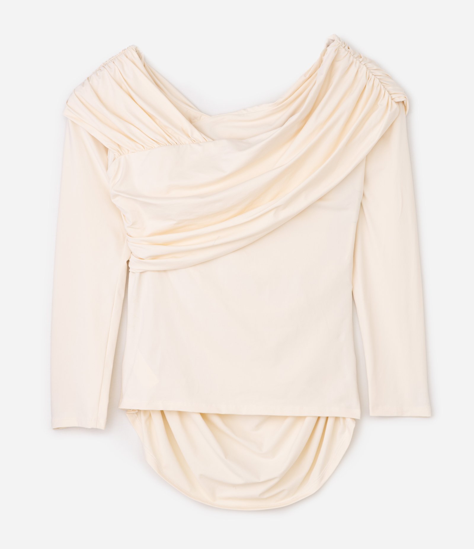 Blusa Ombro a Ombro com Drapeados Curve & Plus Size Bege 2