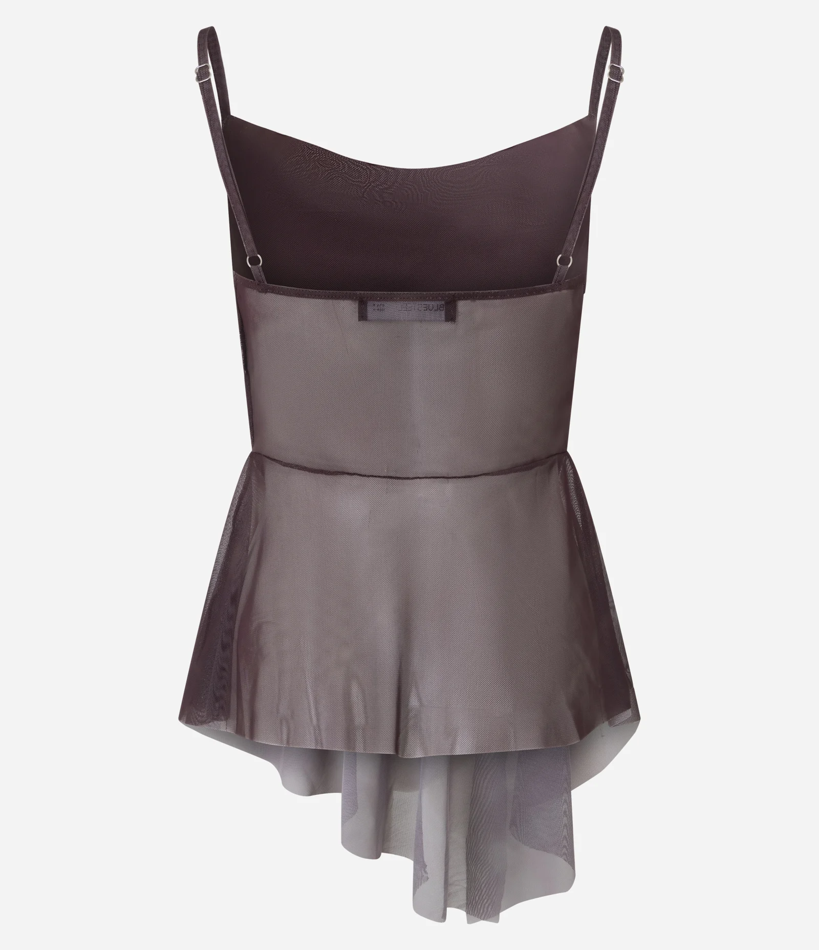 Blusa Alcinha em Tule com Barra Assimétrica Bordô 2