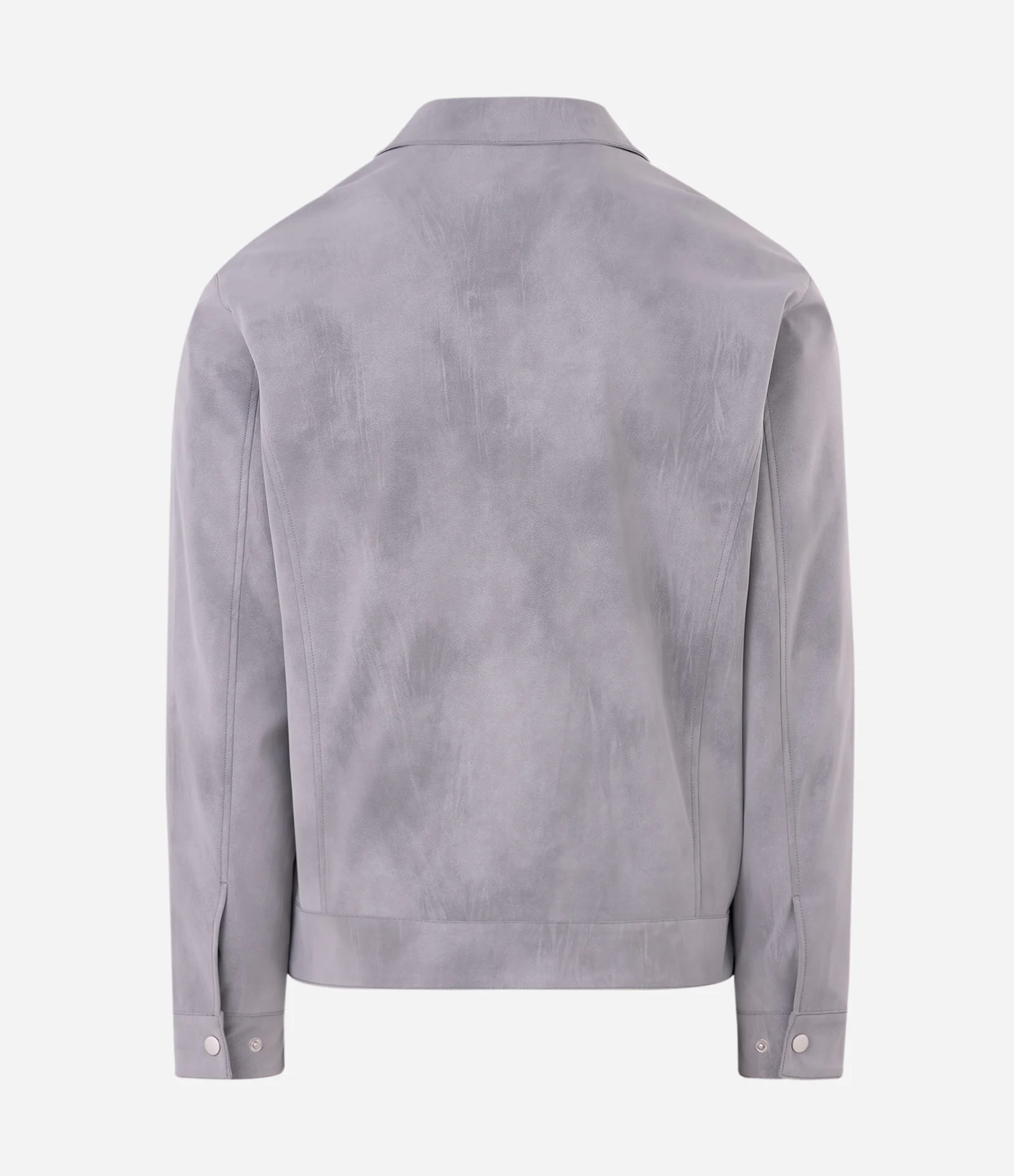 Jaqueta Sintética Efeito Camurça Gola Blazer Cinza 6