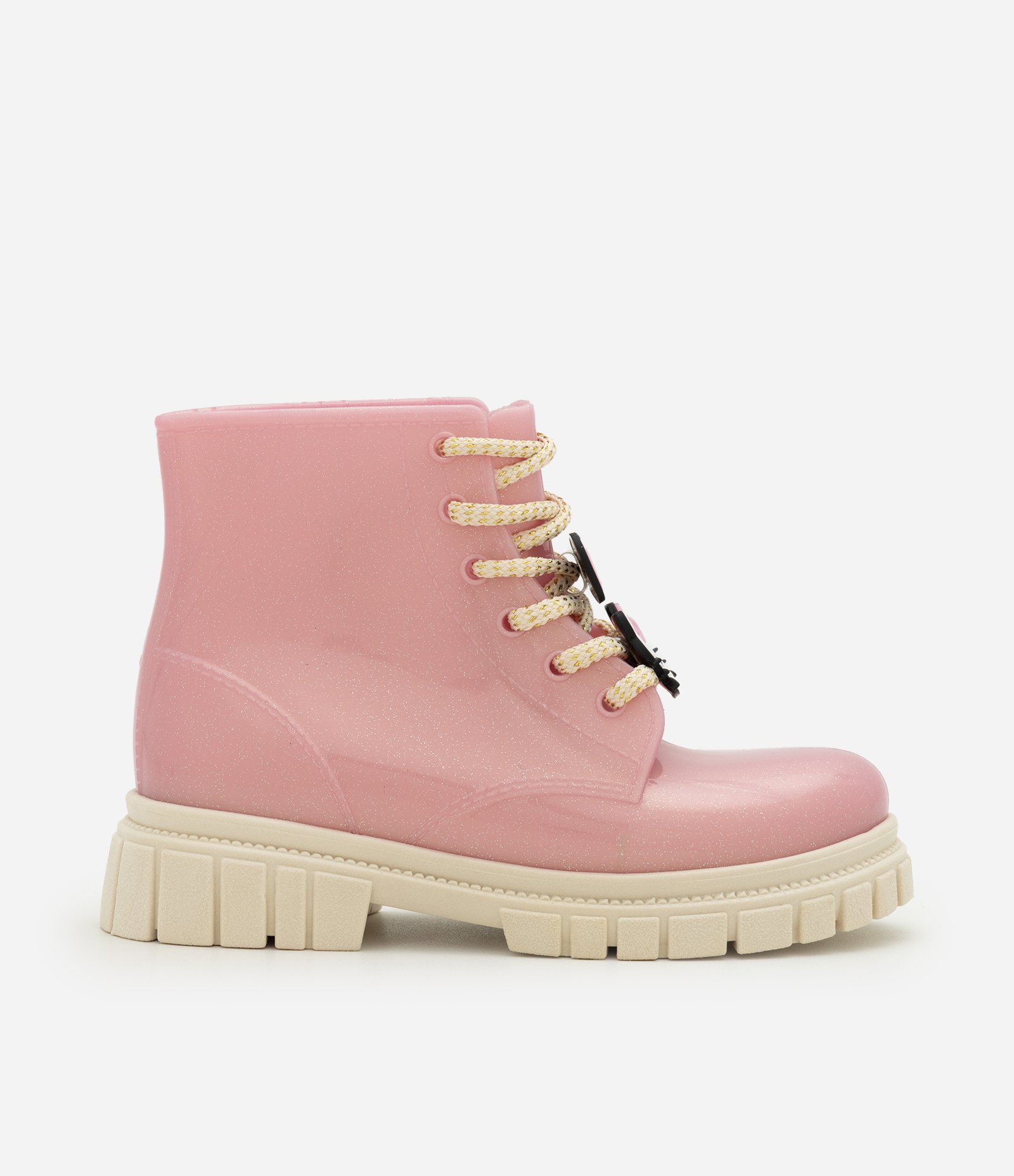 Bota Infantil Coturno com Aplicação de Enfeite Hello Kitty - Tam 26 a 33 Rosa 4