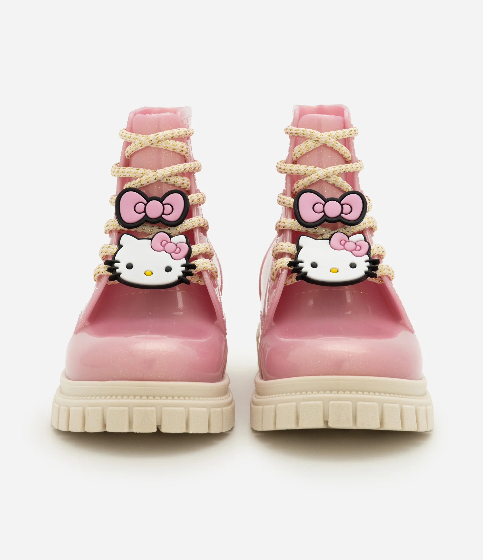 Bota Infantil Coturno com Aplicação de Enfeite Hello Kitty - Tam 26 a 33 Rosa 2