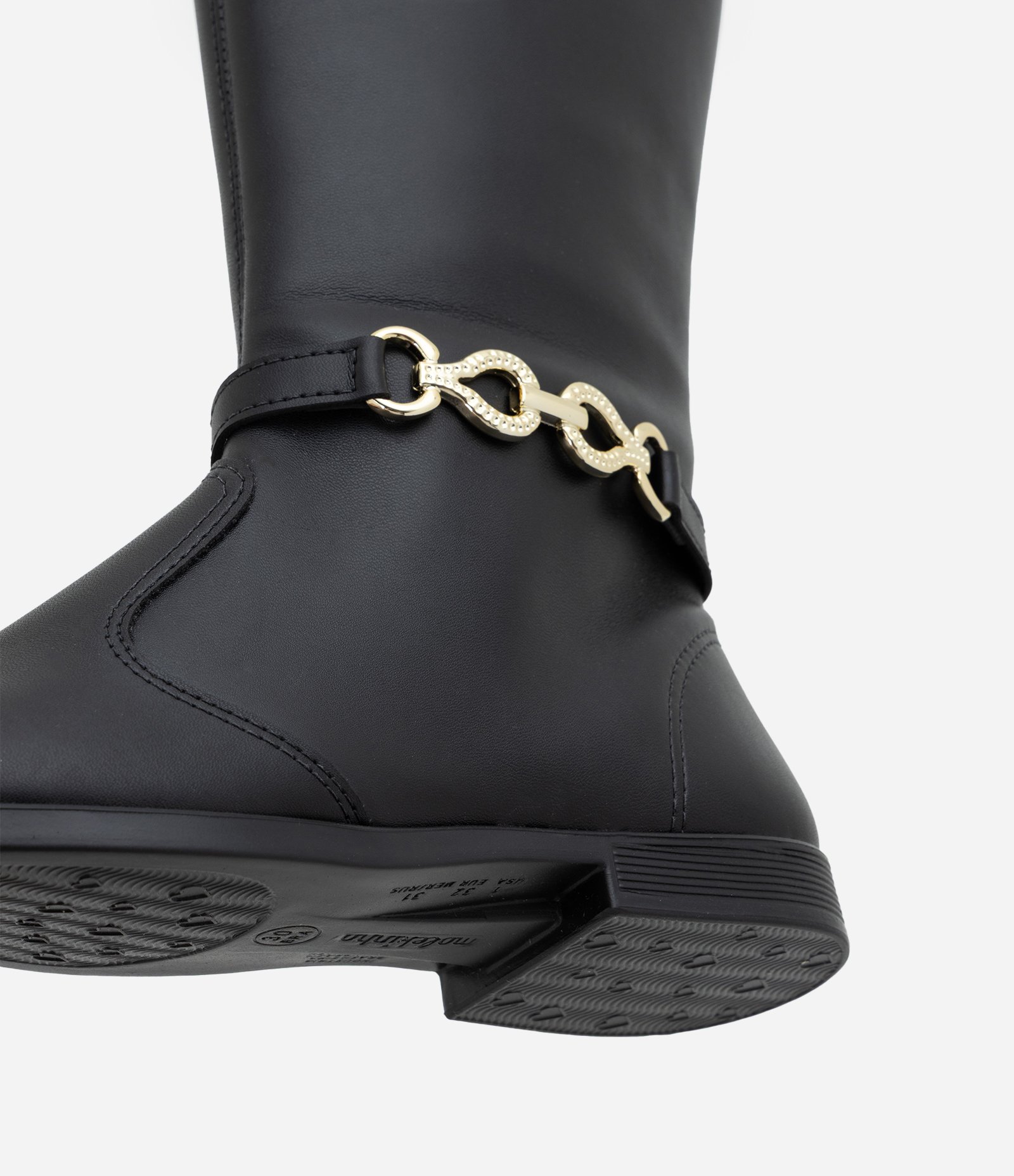 Bota Infantil Montaria com Detalhe Metálico e Cano Alto – Tam 26 a 35 Preto 3
