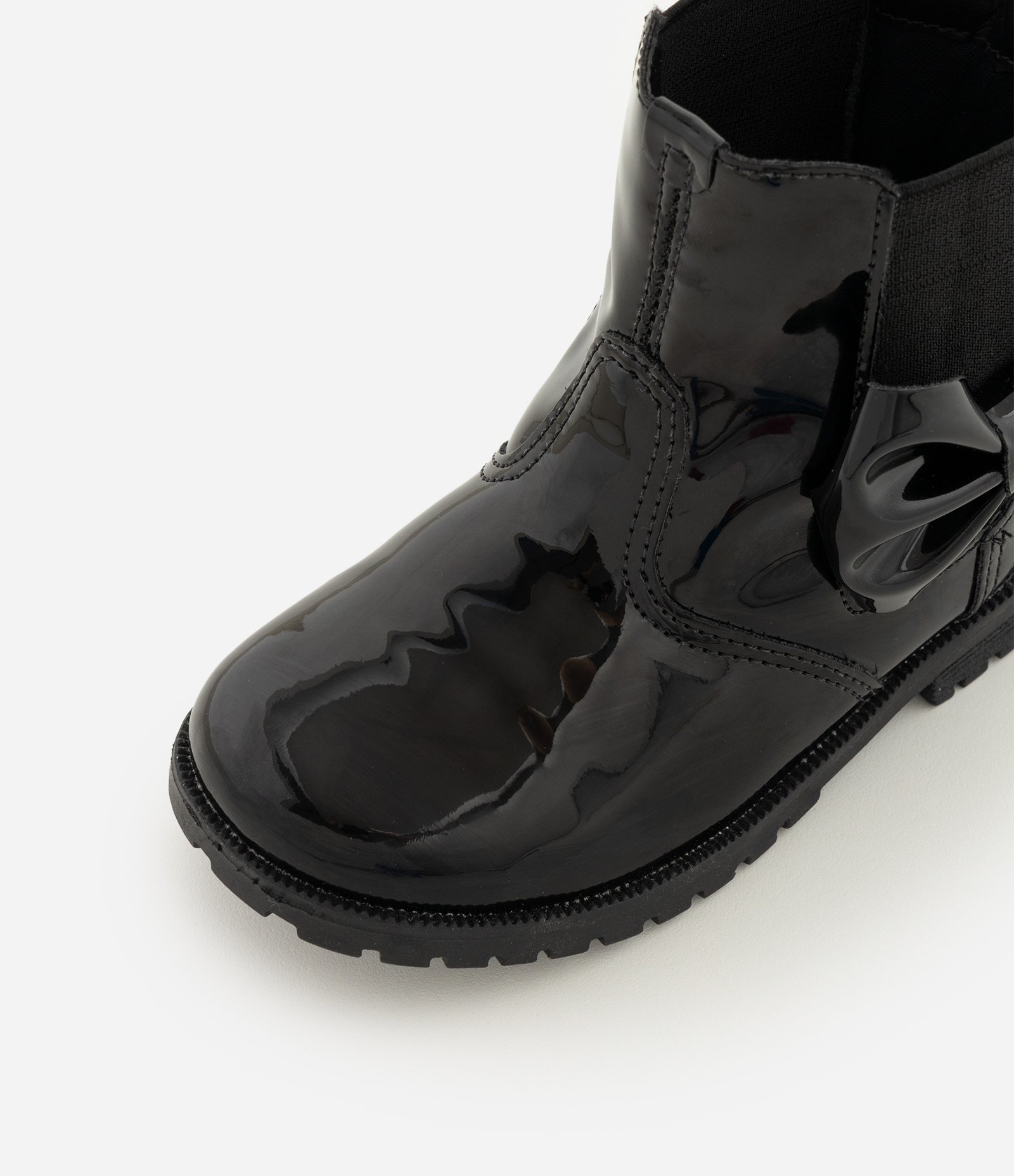 Bota Infantil Chelsea Verniz com Laço Preto 4