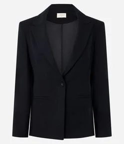 Blazer Alongado em Viscolinho com Modelagem Acinturada