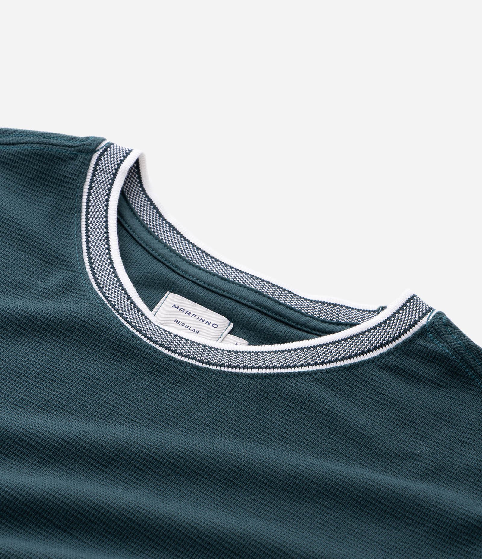 Camiseta Regular em Algodão Texturizado Verde 5