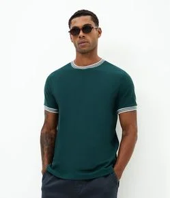 Camiseta Regular em Algodão Texturizado