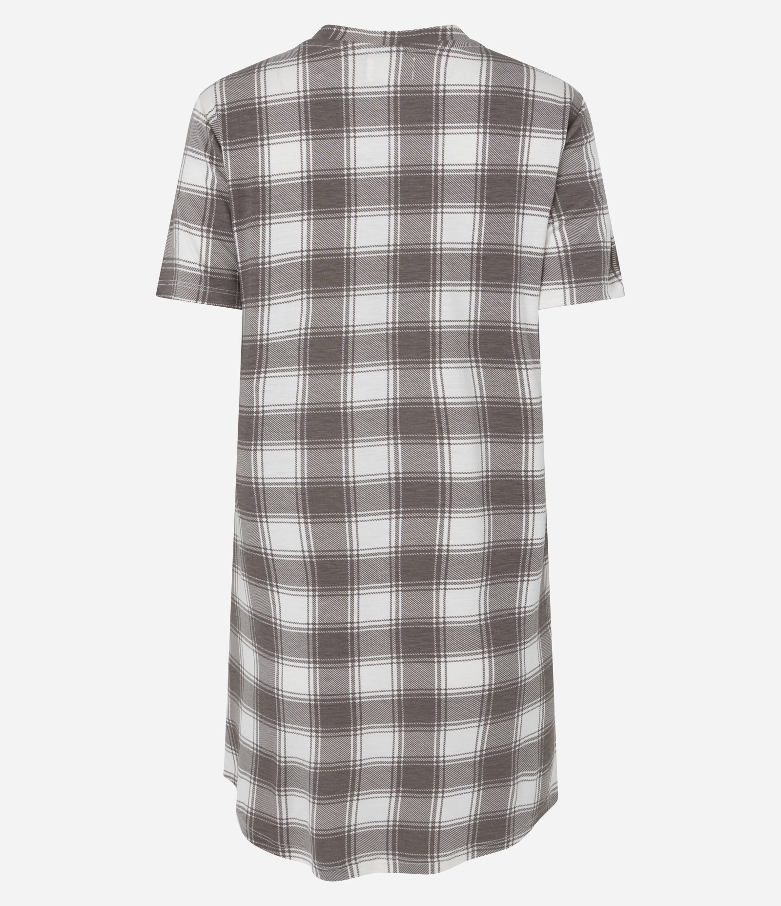 Camisola Curta em Viscolycra com Estampa Xadrez e Bolso Marrom 2