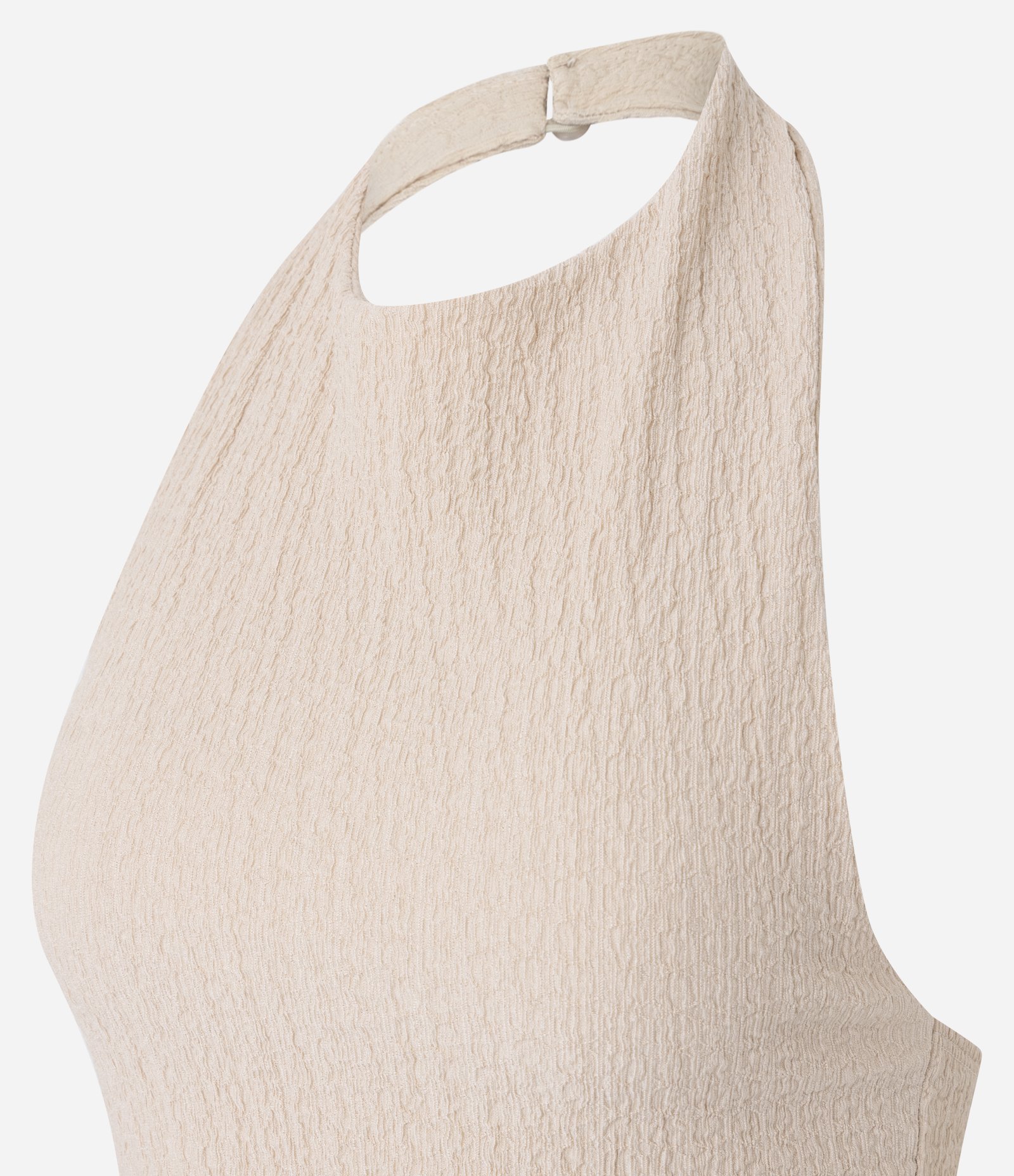 Blusa Peplum Frente Única em Viscose Texturizada Off White 6